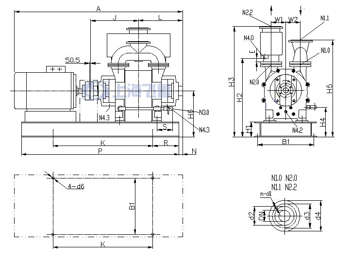 2BE1 202/203/252/253ֱ(li��n)����ˮ�h(hu��n)ʽ��ձð��b�ߴ�